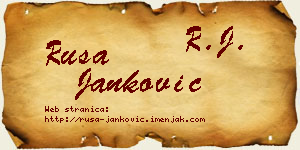 Rusa Janković vizit kartica